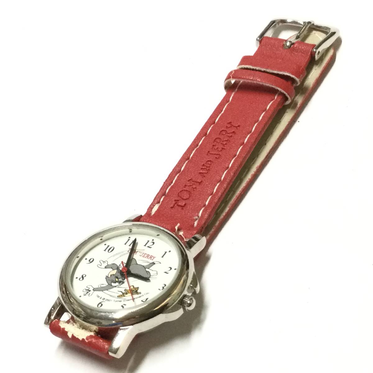 [ ultra rare! retro & Vintage, new goods unused ]2001 year wa-na- Brothers Tom . Jerry Tom & Jerry character wristwatch ( red )