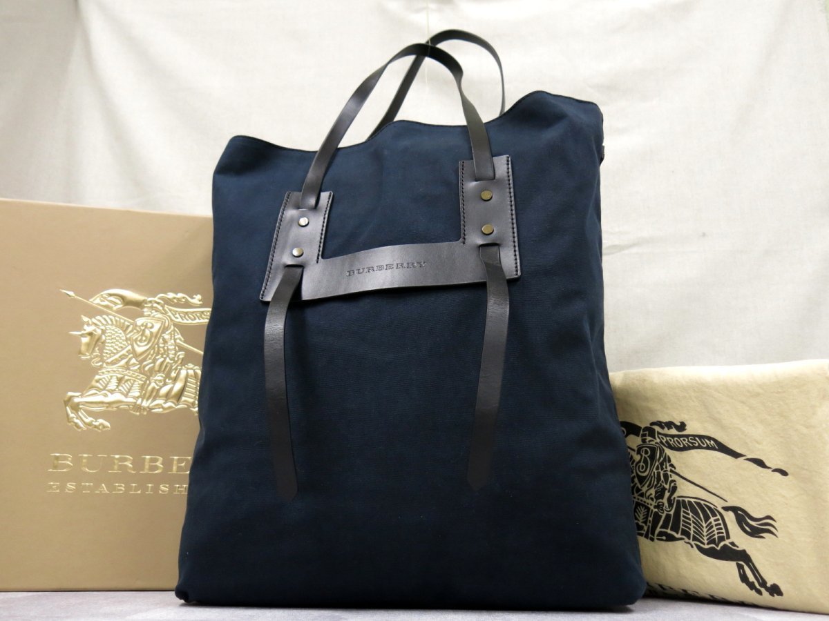 ○超美品○BURBERRY バーバリー○メンズ○キャンバス カーフ レザー 本