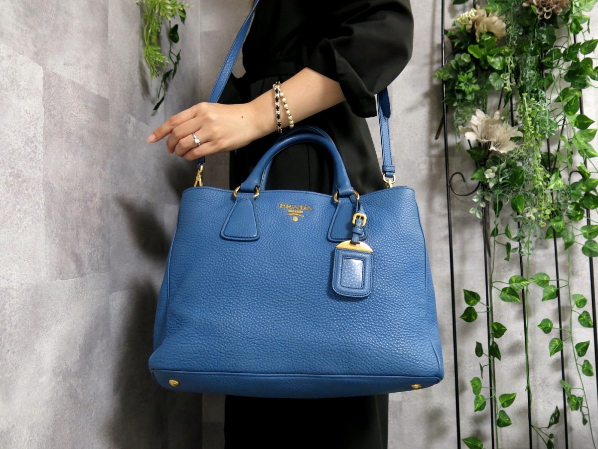 ○超美品○PRADA プラダ○カーフ レザー 本革○2way トート バッグ