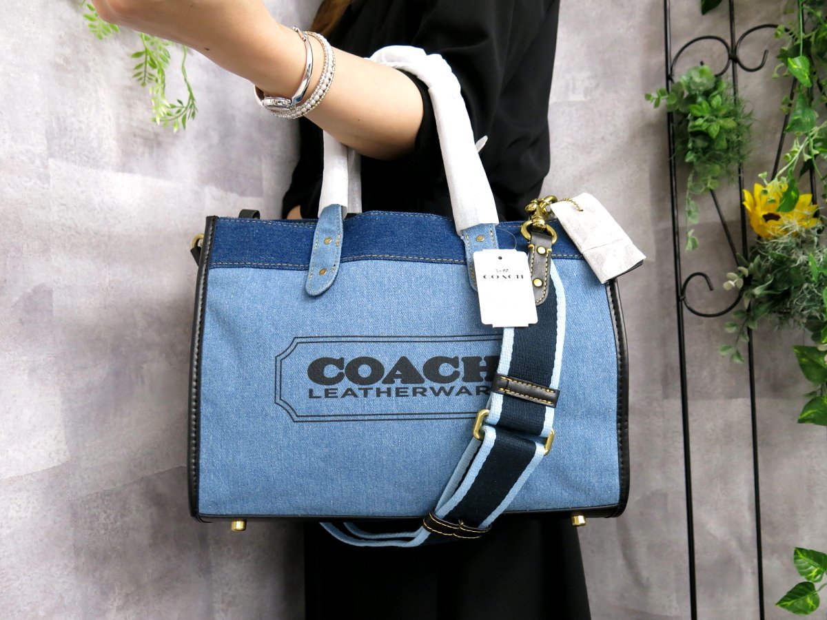 ○未使用○COACH コーチ○89163○デニム カーフ レザー 本革○2way