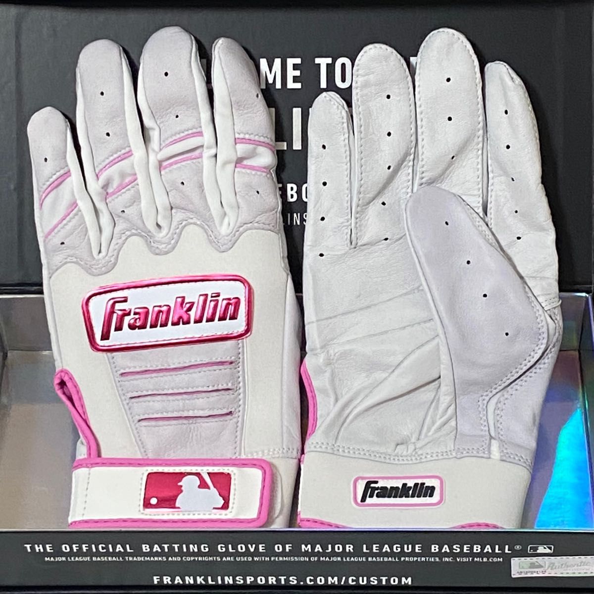 新品 Franklin Custom CFX Pro 白×ピンク Mサイズ バッティンググローブ 野球 当店限定 値下げ不可