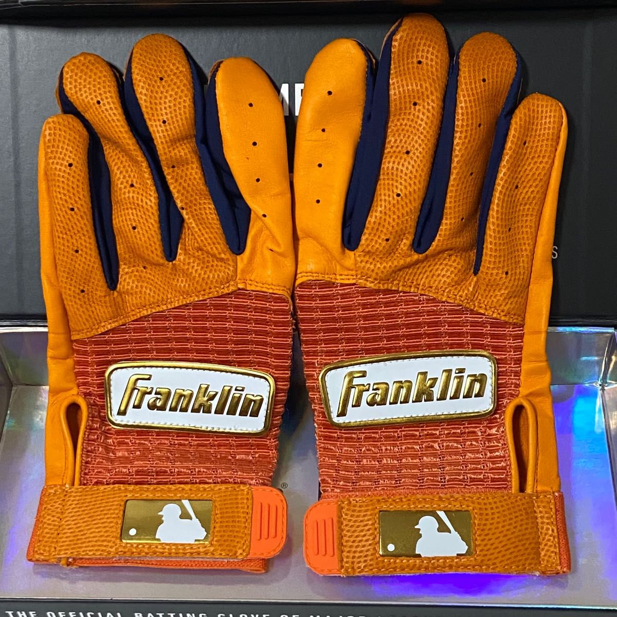 新品 Franklin Custom Pro Classic オレンジ×ネイビー Lサイズ バッティンググローブ 野球 値下げ不可