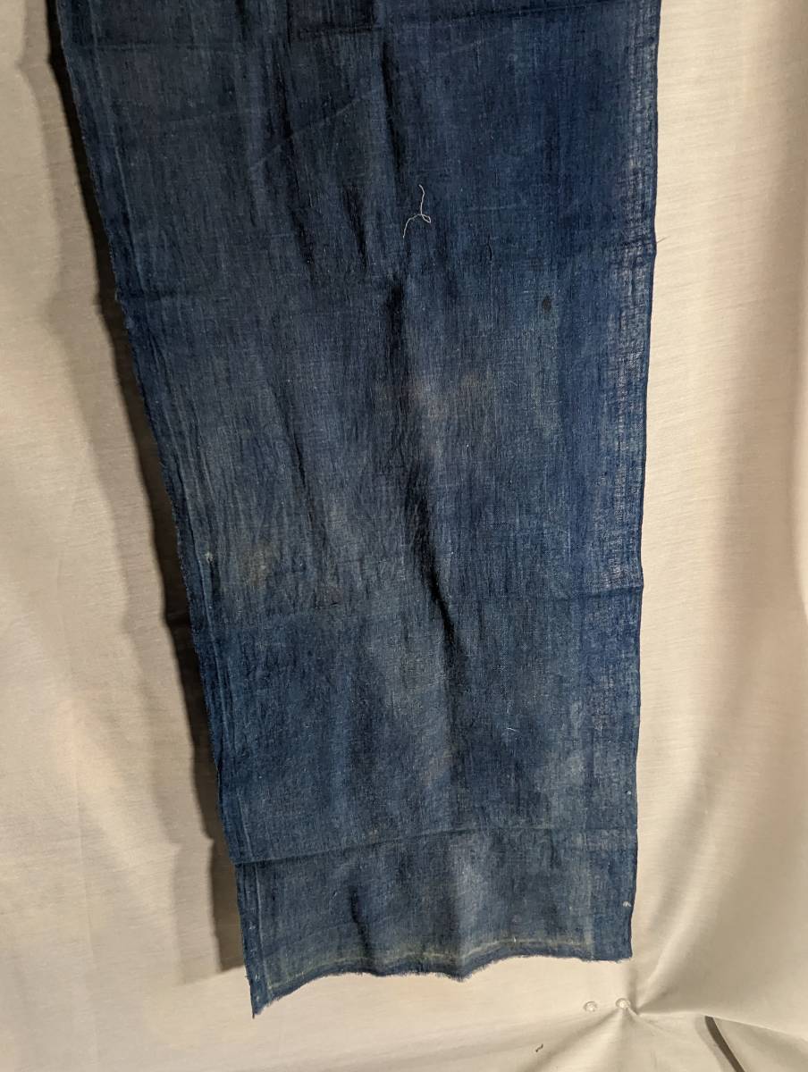 古布 木綿藍染　縦長約136ｃｍ×横幅約32cm_画像3