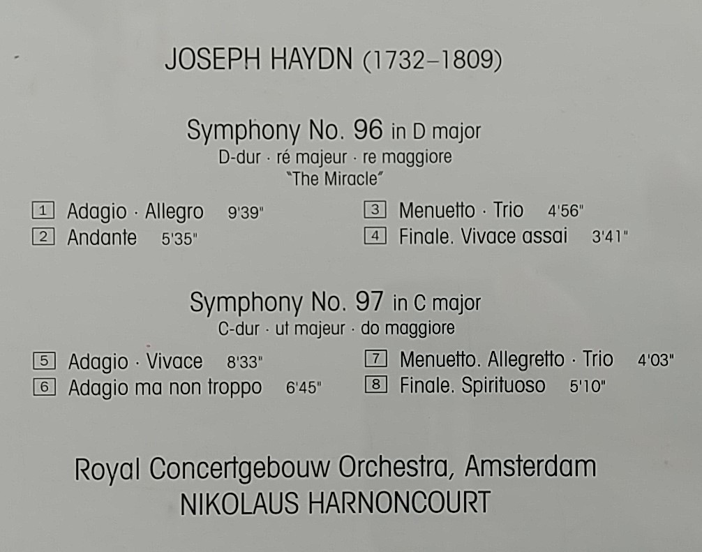 ハイドン　交響曲　第96番　第97番　アムステルダム・ロイヤル・コンセルトヘボウ管弦楽団　ニコラウス・ハーノンコート　CD_画像5