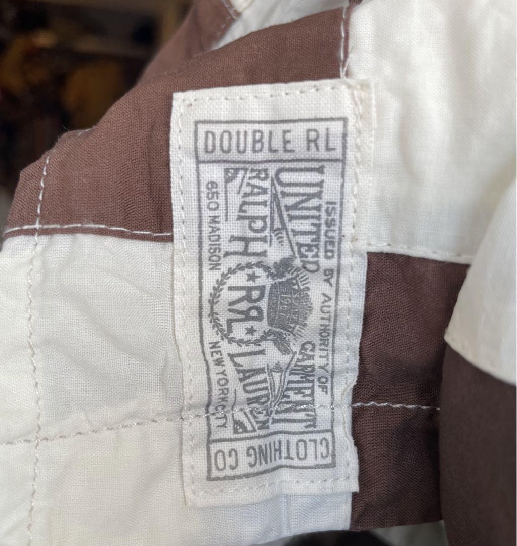 RRL ダブルアールエル チェッカーフラッグ柄 USED加工 半袖 オープンカラーシャツ size XS_画像6