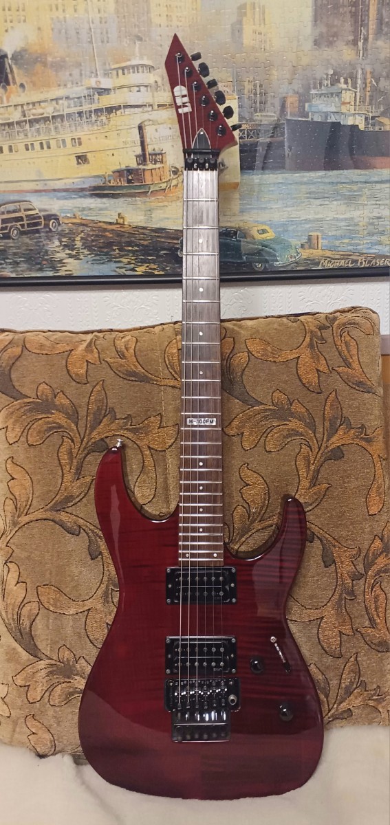 LTD M-100FM ギター ESP 社外ショルダーケース付属 | www