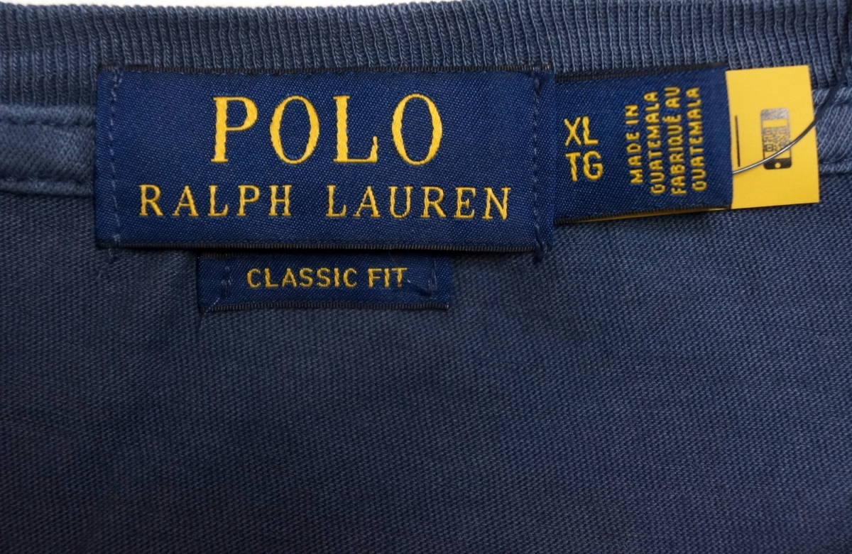 【新品】ラルフローレン ■ コットンTシャツ ■ メンズ XXL / US XL ■ ビッグポニー ウオッシュ加工 ネイビー POLO RALPH 正規品 _画像2