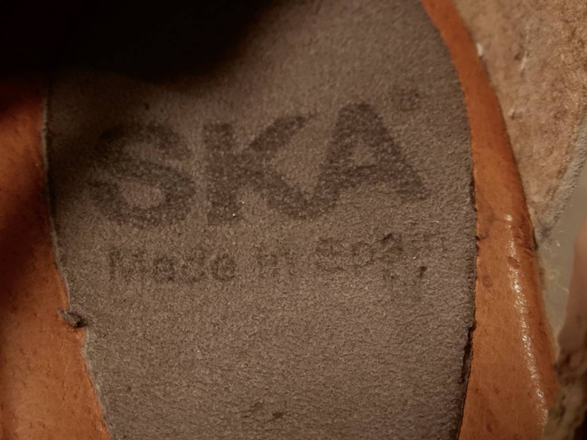  Испания производства :SKA: ska! серый n задний : передний ремешок : low каблук : Wedge сандалии * размер 38: левый внутри сторона с дефектом 