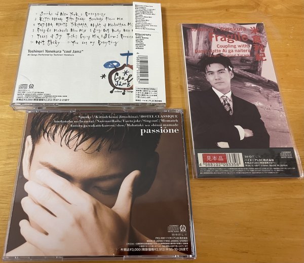 ◎米倉利紀CD3枚①Cool Jamz [PICL-1100]②Passione SAMPLE CD [PICL-1067]③Fragile SAMPLE 8cmCDS[PIDL-1131]【PIONEER LDC】1993~1995年_画像2