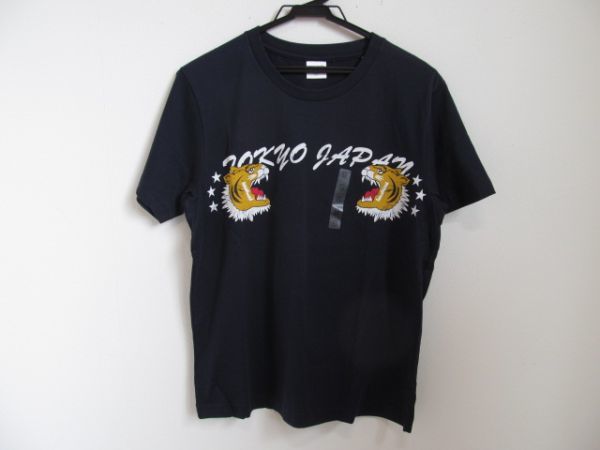 (53657)イグニオ IGNIO スカジャン風 コットン 半袖 Tシャツ ネイビー S タグ付き 未使用の画像1