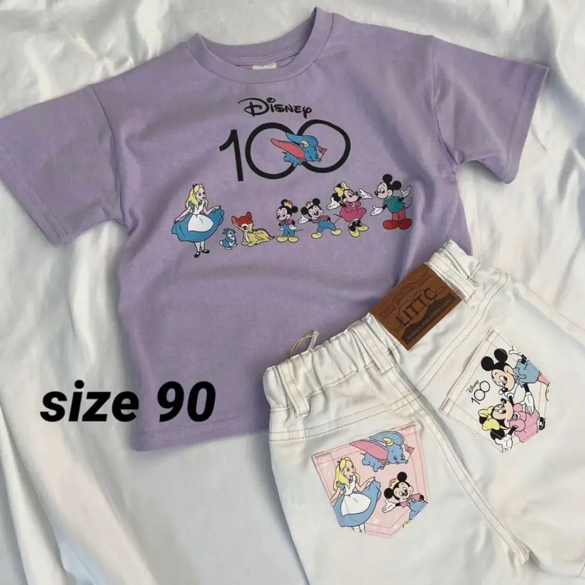 【90】しまむら　ディズニー100周年　Tシャツ　ショートパンツ