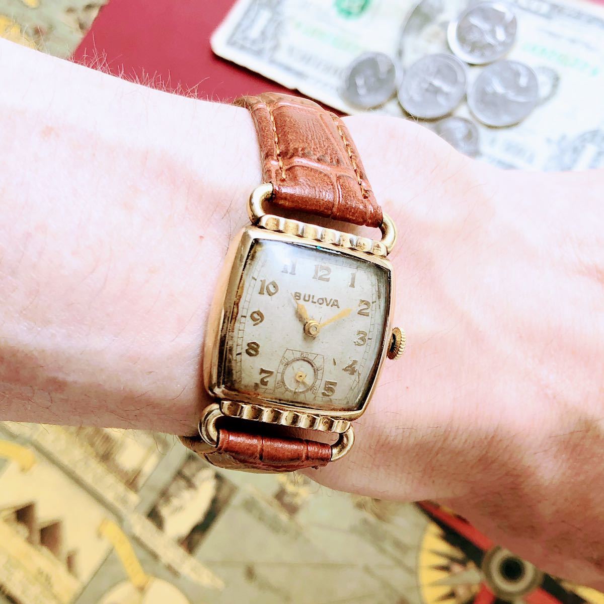 2579【1円スタート】メンズ 腕時計 ブローバ BULOVA 金張り 動作品