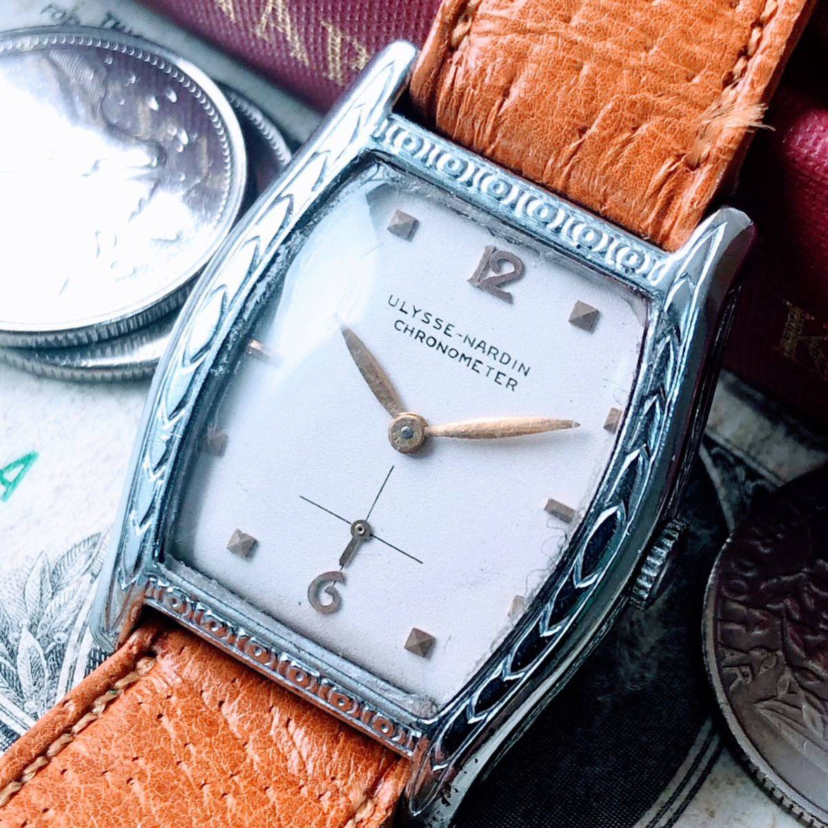#2612【シックでお洒落】メンズ 腕時計 ユリスナルダン 動作品 ヴィンテージ 機械式 手巻き アンティーク スイス ULYSSE NARDIN 17石