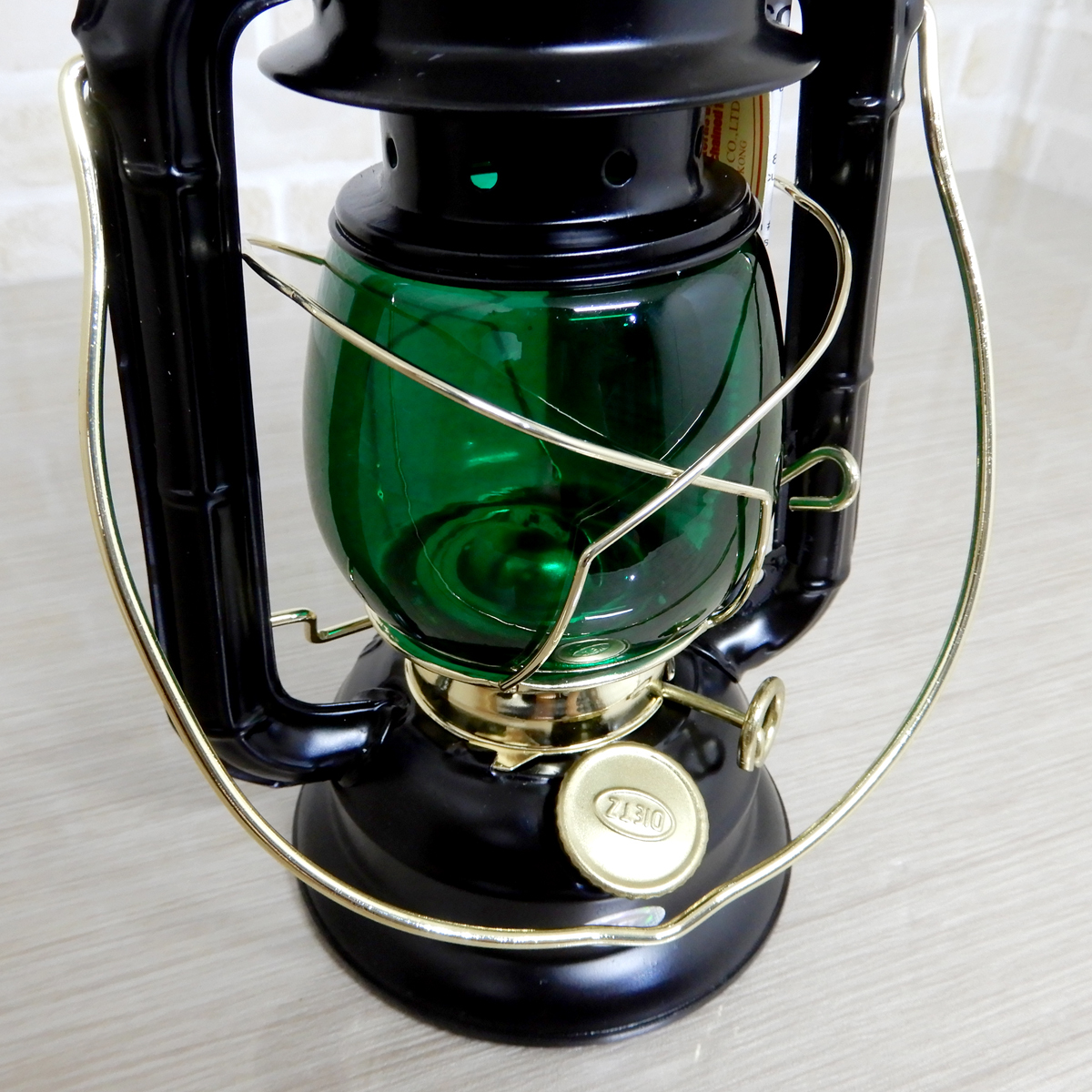 替芯付【送料無料】新品 Dietz #50 Comet Lantern - Black Gold Greenホヤ ◇デイツ コメット ブラック ハリケーンランタン 黒金 真鍮 緑