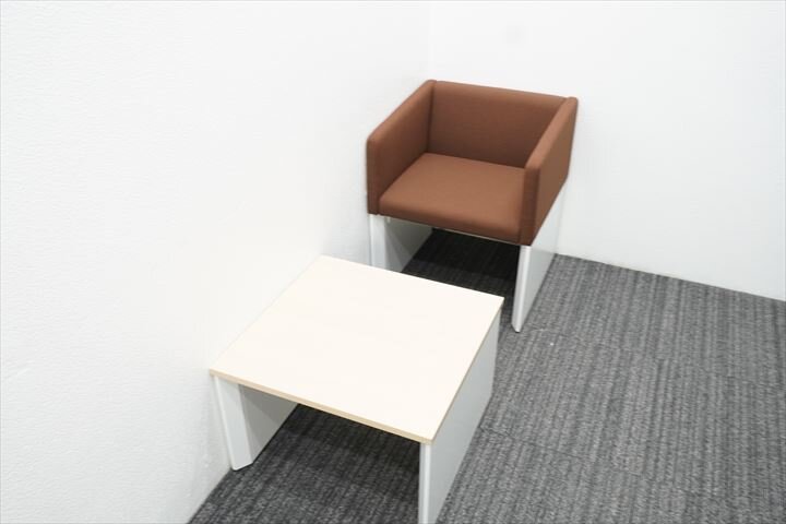 [ used ]kokyo1P sofa Brown + table W550 D540 H360 light natural 
