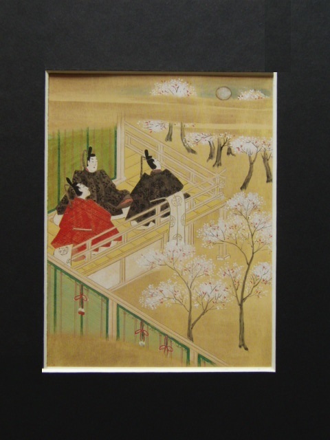 [[ Ise city monogatari ] second 10 9 step ( spring . woman .. . person. flower. .)], rare book of paintings in print ..., condition excellent, new goods high class frame attaching, free shipping, Japanese picture Sakura 