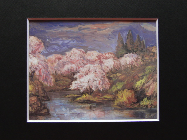  Sakamoto . city,[ spring came .( Fukuoka .)], rare book of paintings in print ..., condition excellent, new goods high class frame attaching, free shipping, Japanese picture Sakura 