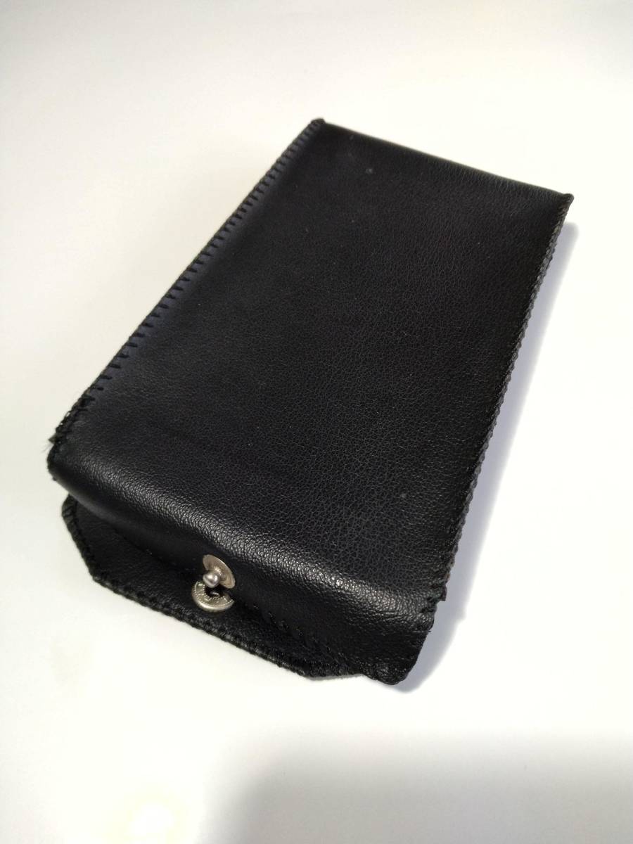  vinyl leather case imitation leather small sack case soft vinyl leather snap-button stop ( black )