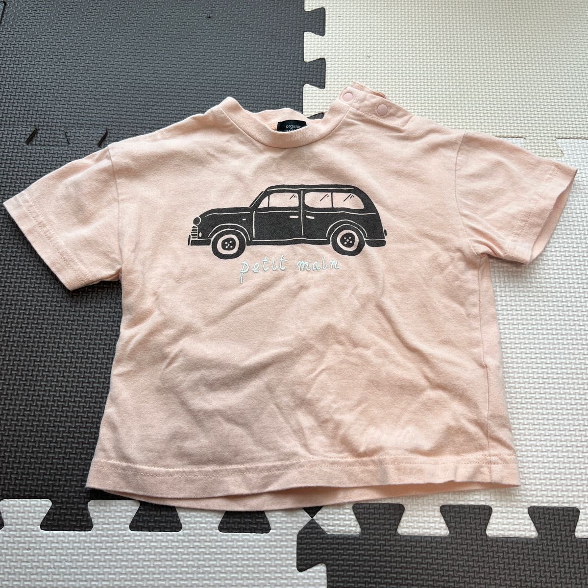 【11】petit mine Tシャツ 80 サーモンピンク