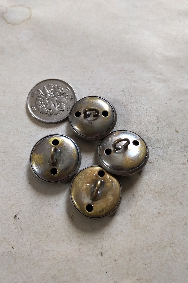  old type asahi day . police uniform button 21mm winter clothes for . police goods the truth thing hole 4 piece 