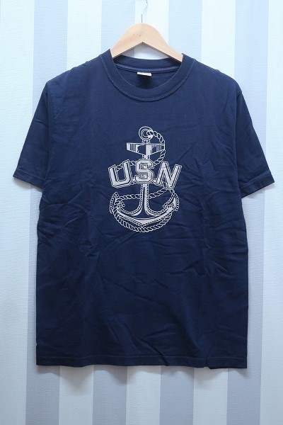 at1663/バズリクソンズ U.S.N アンカー 半袖Tシャツ USA製 BUZZ RICKSON'S 送料200円 _画像1