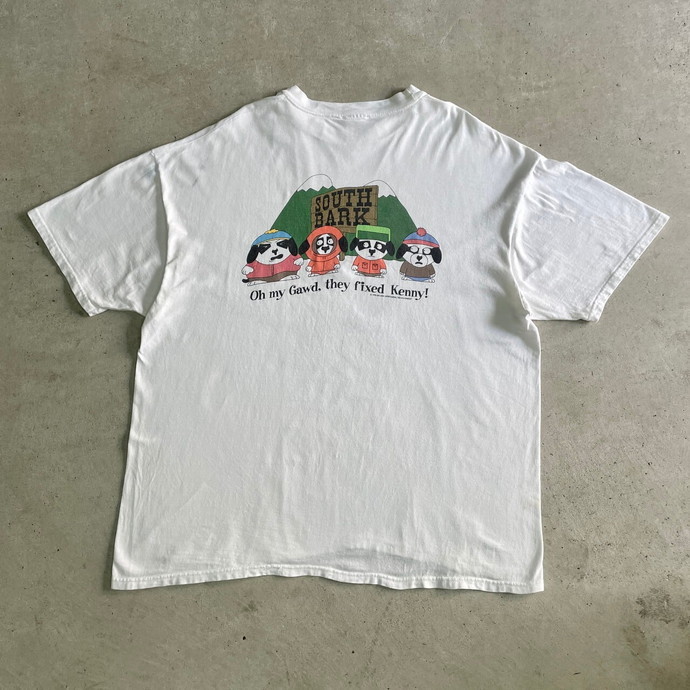 90年代 BIG DOGS ビッグドッグス ”SOUTH BARK” キャラクター パロディプリント Tシャツ メンズ3XL相当_画像2