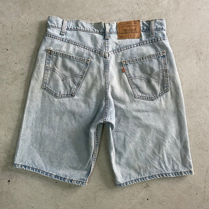 USA製 90年代 Levi's リーバイス 550 RELAXED FIT ワイド バギー デニム ショーツ メンズW34_画像6