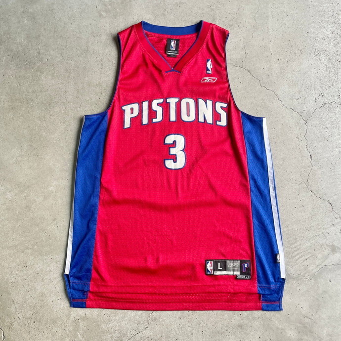 Reebok Reebok NBA PISONS WALLACEte Toro ito* piston z game shirt men's L