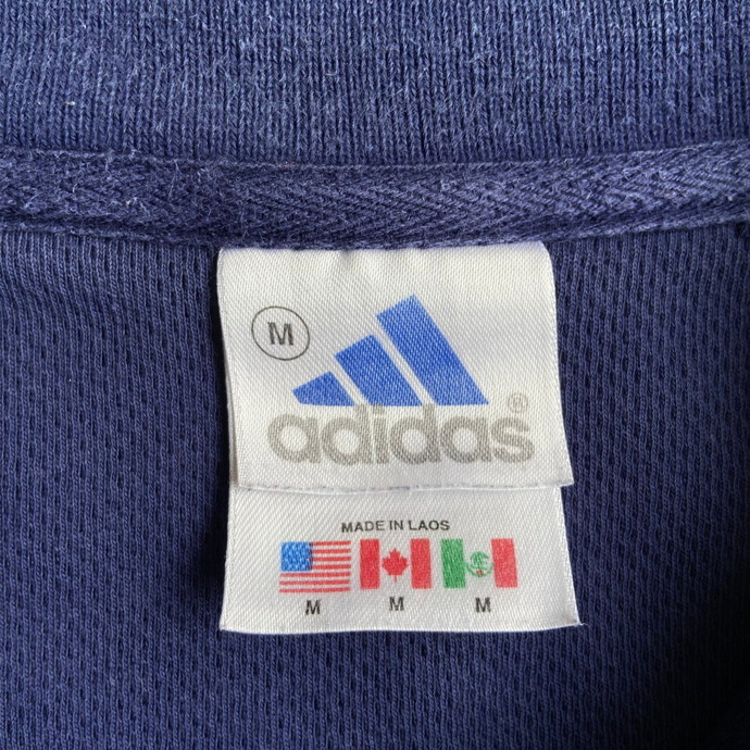 90年代 adidas アディダス D.C.UNITED D.C. ユナイテッド サッカー チームロゴ刺繍 ハーフジップ ポロシャツ メンズM_画像5