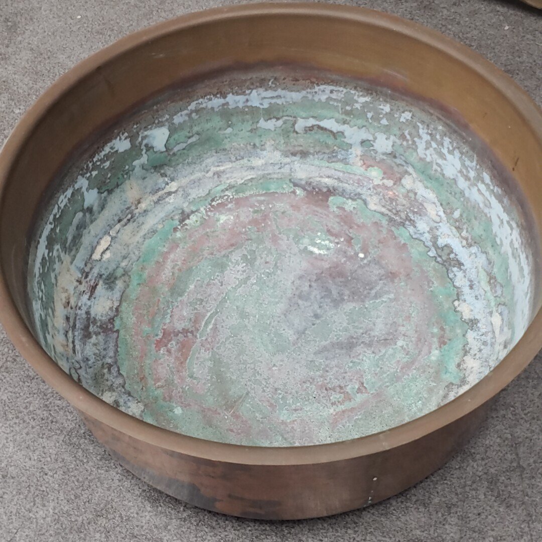 チギリ火鉢 玉杢 切株 くり抜き 手あぶり 天然木無垢材 炉内銅 時代物