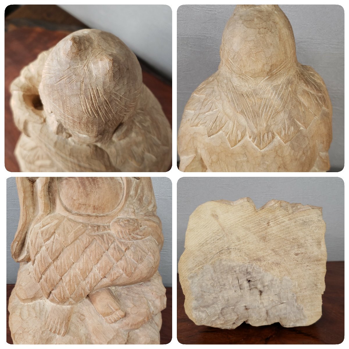 ★決算特価商品★ 木彫 神農像 芳明 彫刻 稲 共箱付 高さ約30cm 彫刻家吉田芳明 作 木工、竹工芸