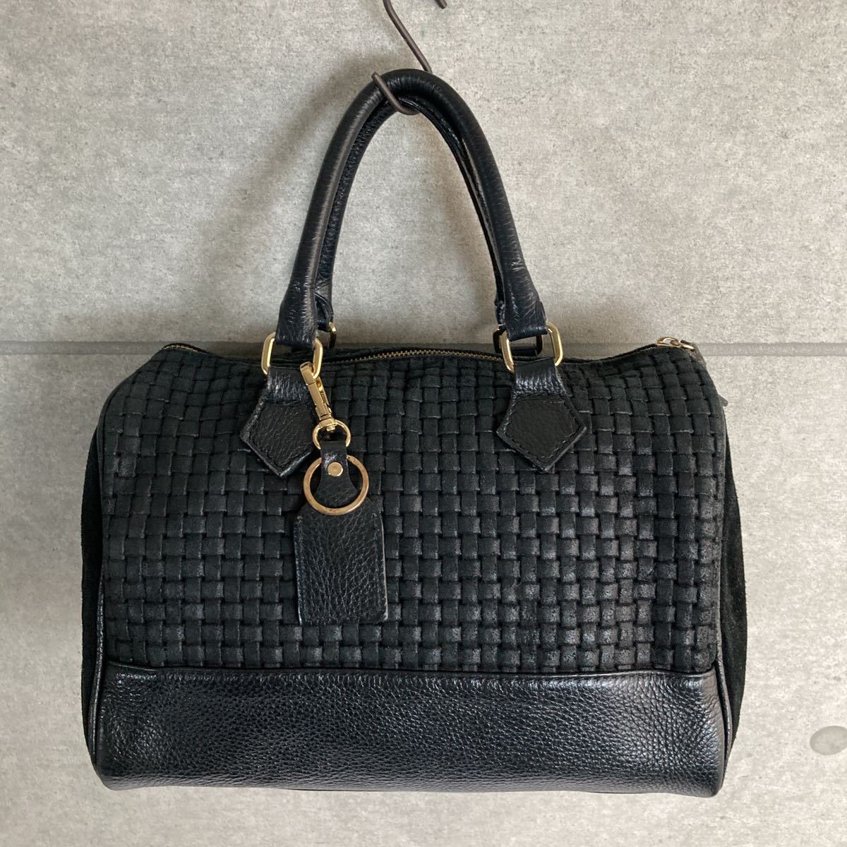 美品 Maison Vincent メゾンヴァンサン 編みハンドバッグ レザー