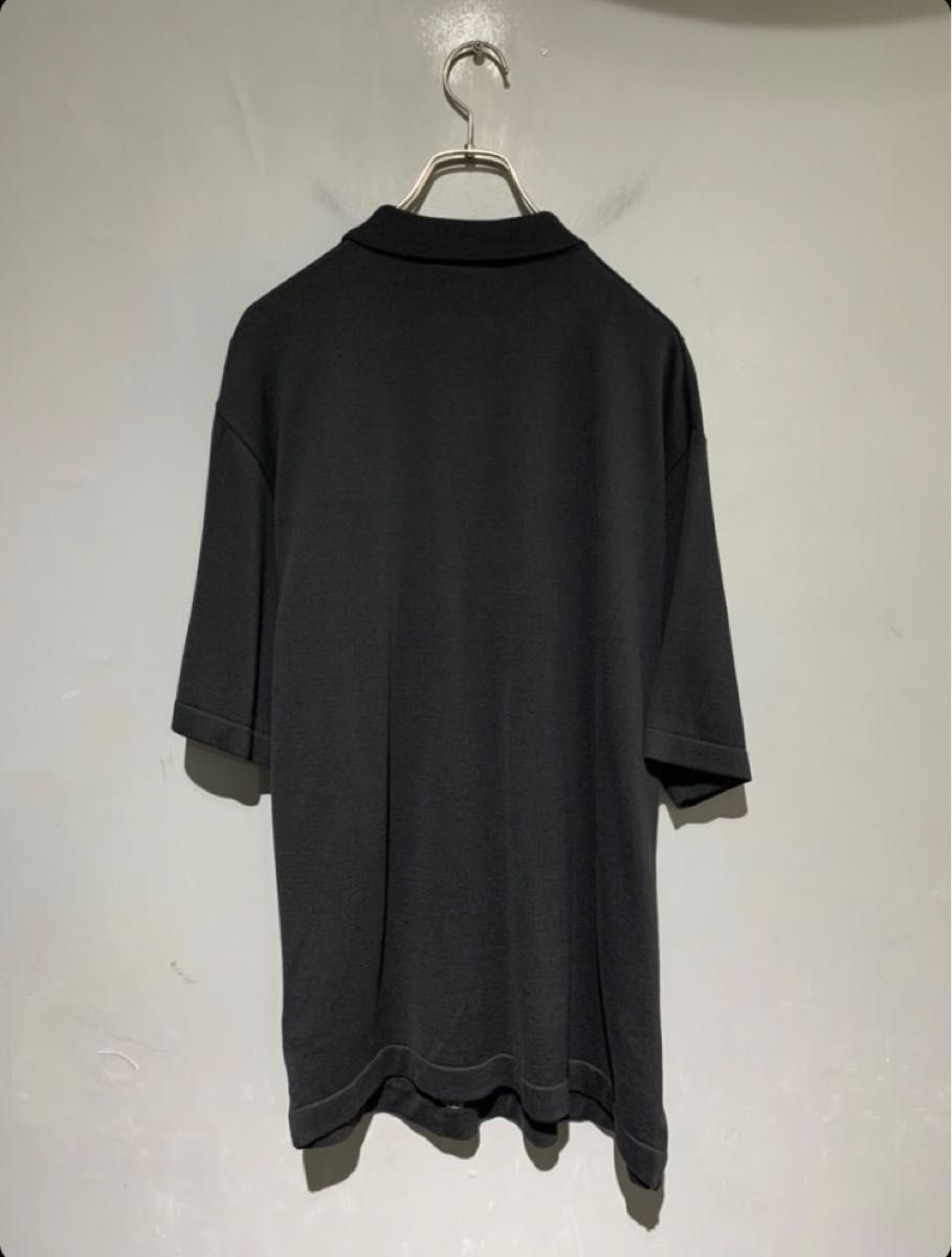 ニットポロ ブラック モード stussy ニットポロ風 中田圭佑 モーガン