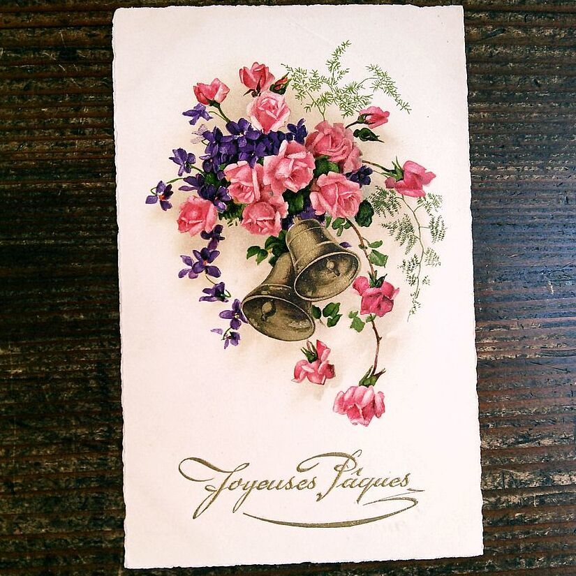 花(18)D59◆薔薇 バラ すみれ スミレ アンティークポストカード フランス ドイツ イタリア イギリス ビンテージ _画像1