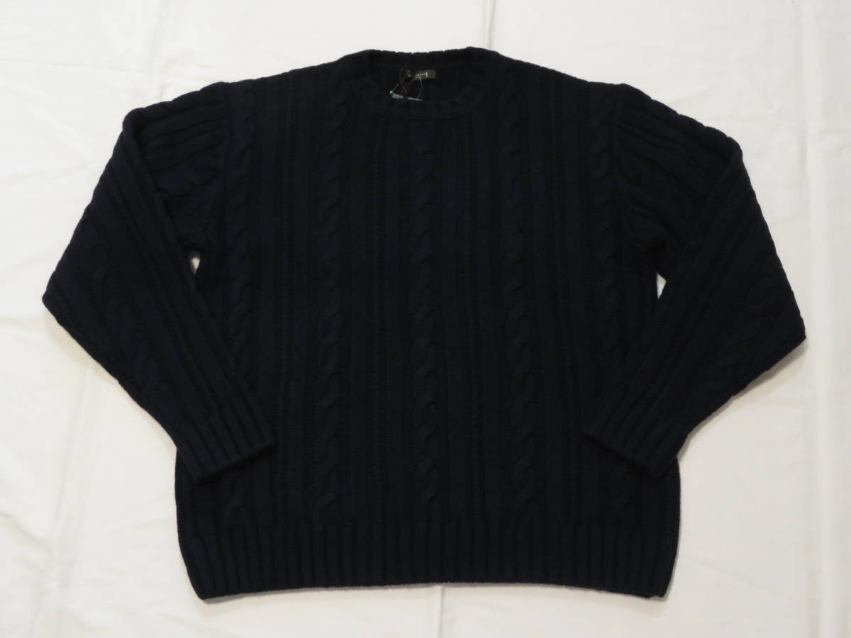 マッキントッシュロンドン　高級ウールニットセーター　49,500円　紺　Lサイズ　厚手