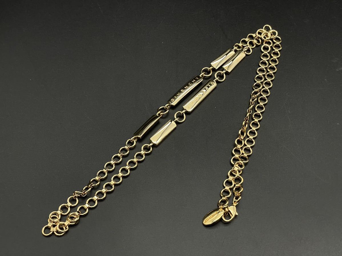 1745】GIVENCHY ジバンシィ ロング チェーン ネックレス ゴールド