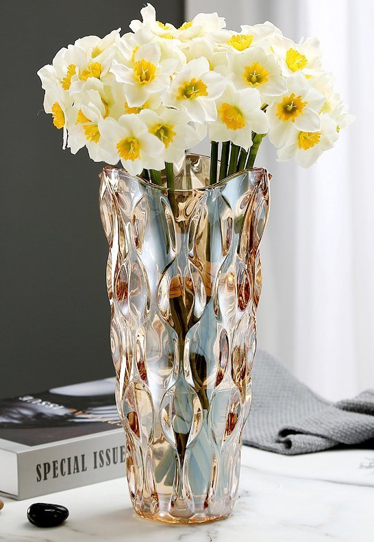 花瓶 ガラス 北欧 花瓶 おしゃれ 広口 25cm シンプル 花瓶 花瓶フラワーベース 花器 バスケット 花瓶 ガーデン ガラス グラデーシ