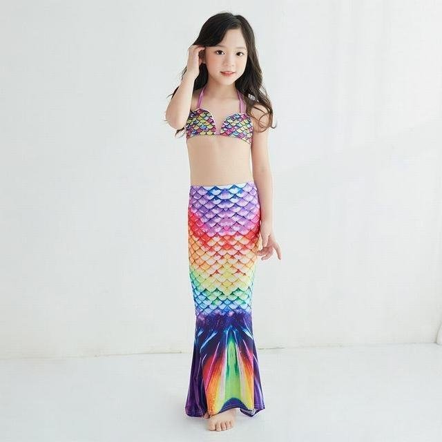 女の子 人魚姫 ビキニ水着 セパレートタンキニ ガールズ 子ども用