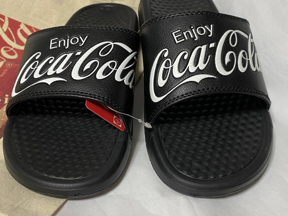 Coca-Cola コカ・コーラ サンダル XLサイズ ブラック + コットンバッグ 展示未使用品_画像2