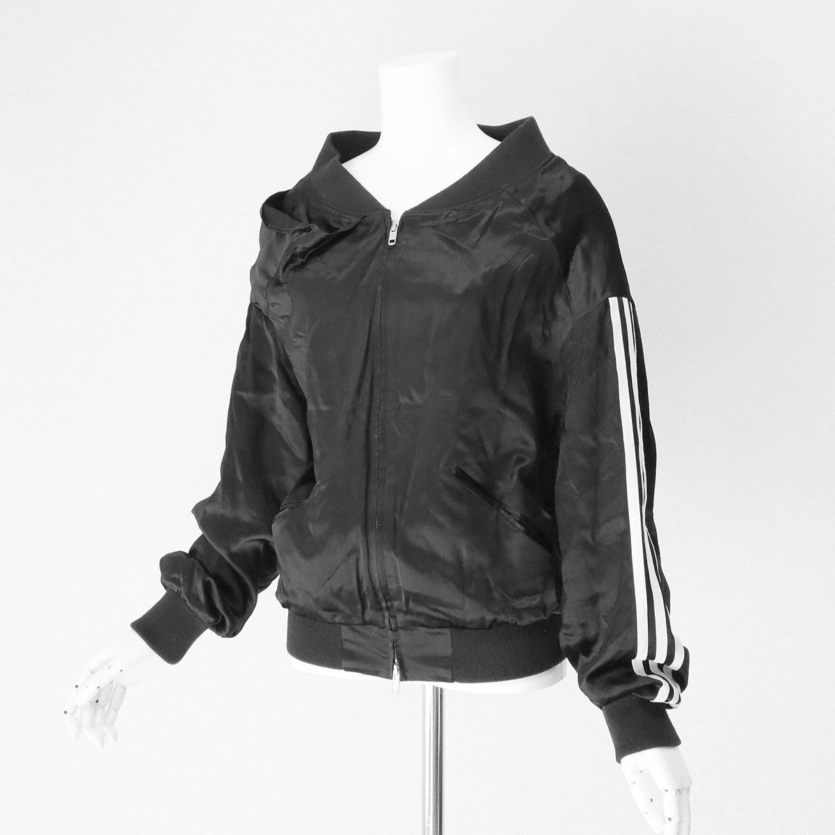 ● Y-3 Yohji Yamamoto◆スリーライン トラックジャケット XXS 黒 3-STRIPES LUX TRACK JACKET ワイスリー ジャージ ジャケット◆ZX11_画像1