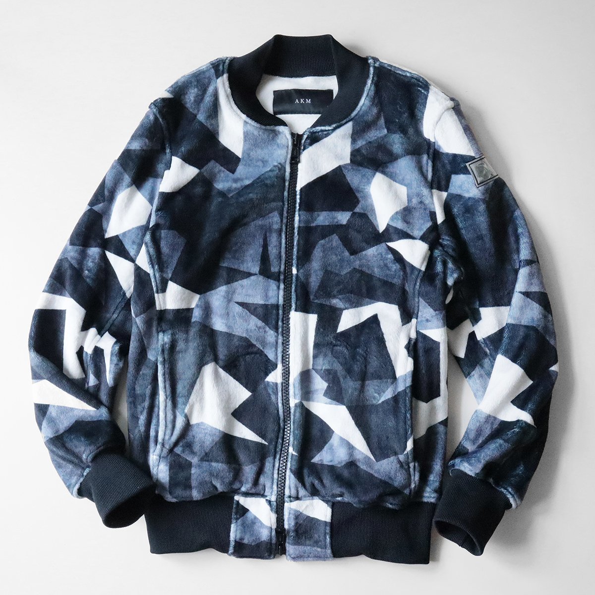 AKM ◆19AW BOMBER ボンバージャケット ブラックカモ Mサイズ ブルゾン ジャージ ストレッチ 起毛 エイケイエム ◆TS18_画像1