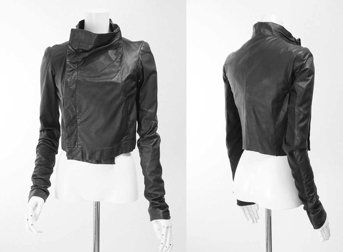 Rick Owens ◇ ショート丈 レザー ジャケット 黒 40サイズ (下げ札付き