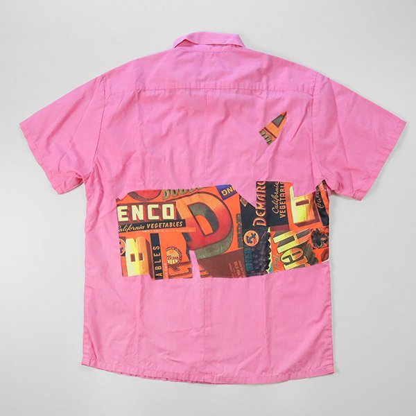 ● オールド HOLLYWOOD RANCH MARKET ◆ パッチワーク 半袖シャツ ピンク Sサイズ コラージュ ハリウッドランチマーケット ◆ZX9_画像2