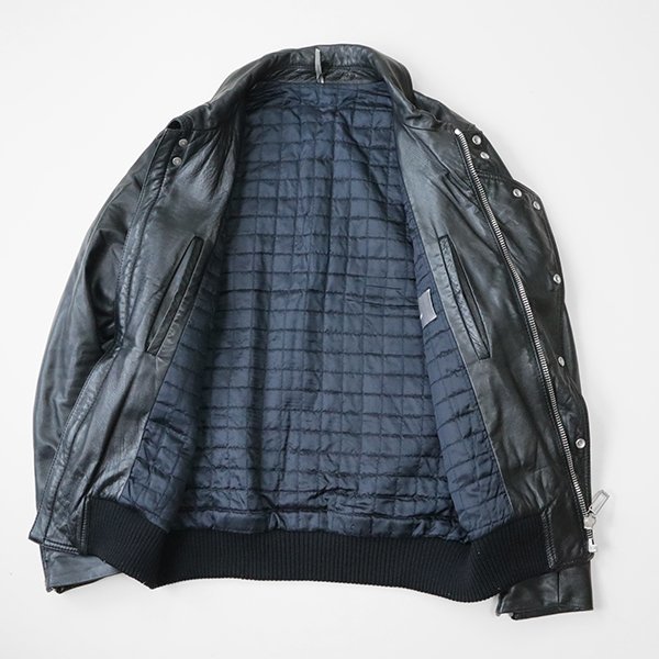 Dior HOMME ◇ 中綿 レザー ジャケット 黒 44サイズ シングル 裏