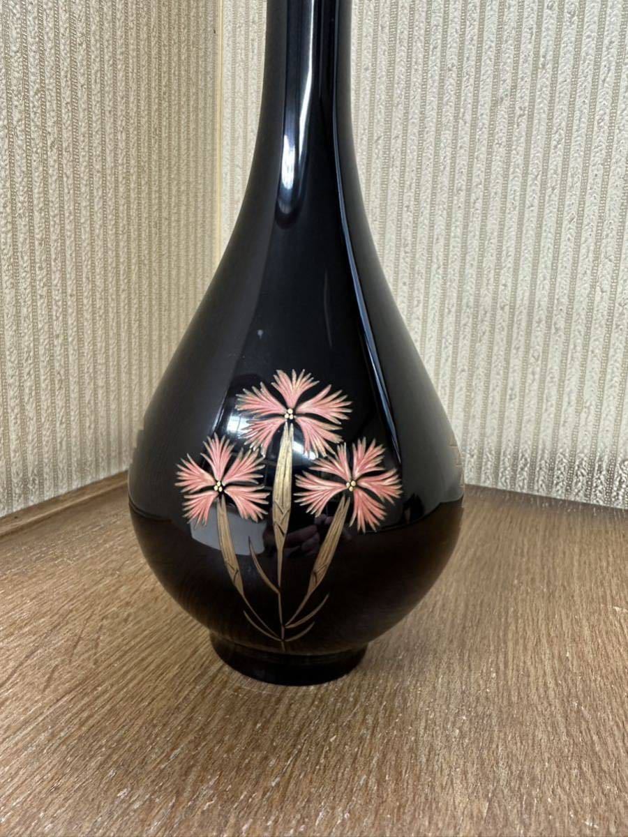 花生(はないけ) 西岡之皇作品　香川県立　漆塗　一輪挿　　撫子文様　花器 名品　お値段の交渉を承ります。ご遠慮なくお申し付け下さい。_画像4