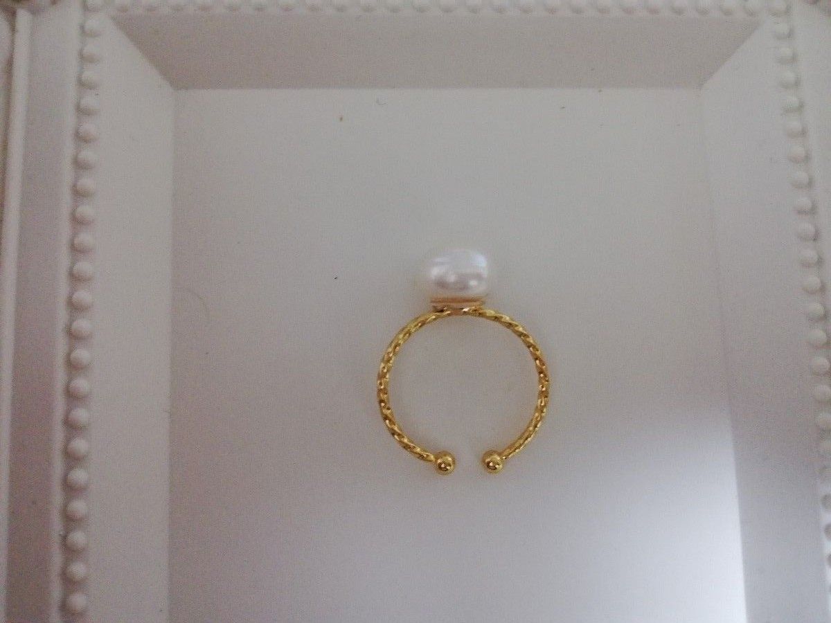 本真珠淡水パール　イヤリング＆指輪　ハンドメイド