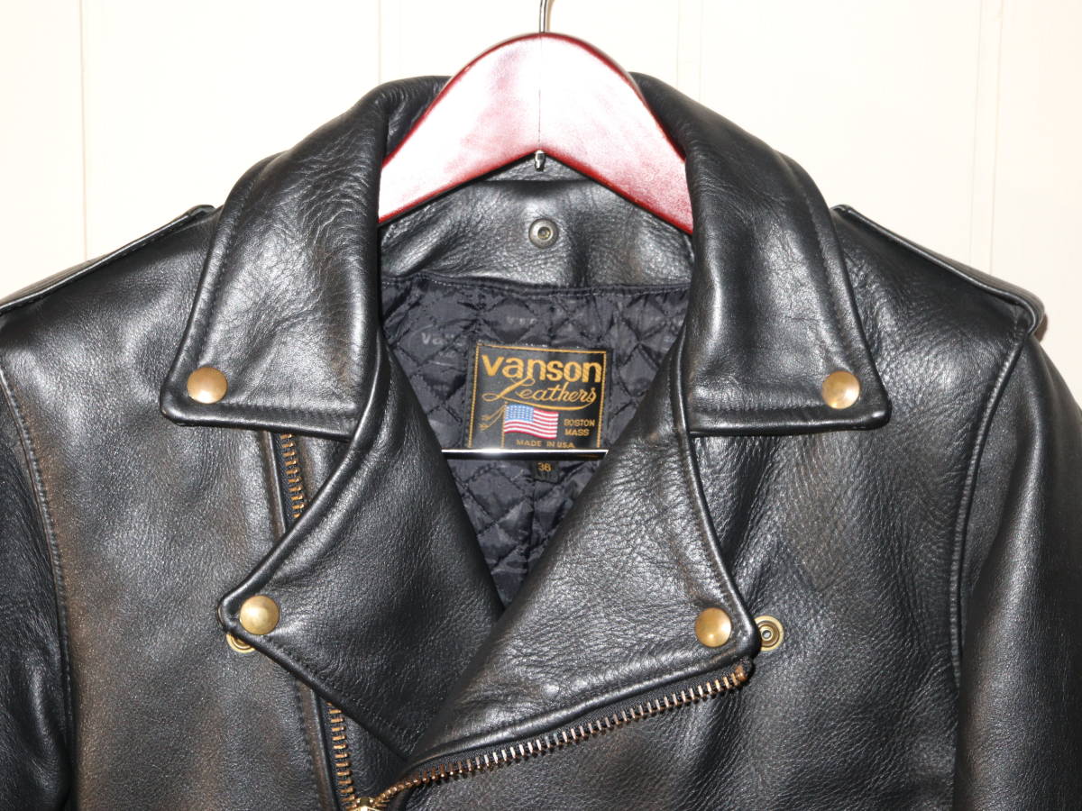 美品 VANSON バンソン C2 ダブルライダース 36 / レザージャケット