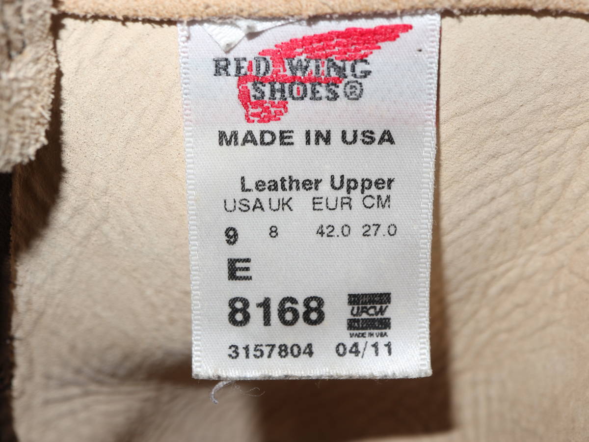 RED WING レッドウィング 8168 スエード ペコスブーツ 9E 27