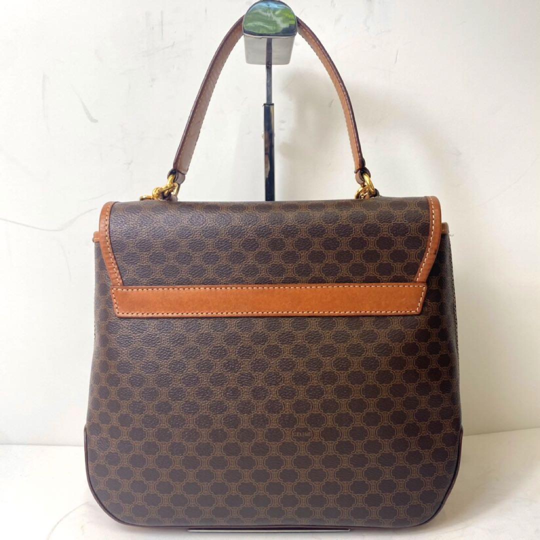 美品CELINE セリーヌ マカダム 2way レザー×PVC ショルダーバッグ