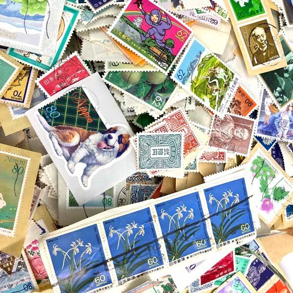 e)使用済み切手 まとめて 日本 大量 普通切手・記念切手など いろいろ 総重量約580g ※現状お渡し_画像7